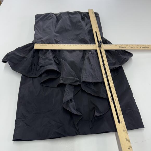 Pearl Marchesa Dress Womens 6 Black Strapless Ruffle Mini Evening Party Cocktail - Picture 7 of 7